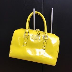 Kate Spade Patent Leather Bowler Yellow Bag